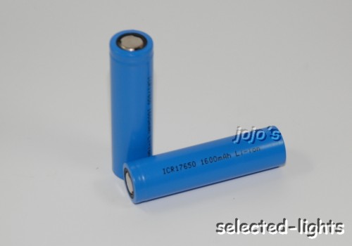 UltraFire 1x Li-Ionen Akku 17650 3,7 Volt - Gr&ouml;&szlig;e wie Batterie 2x CR123