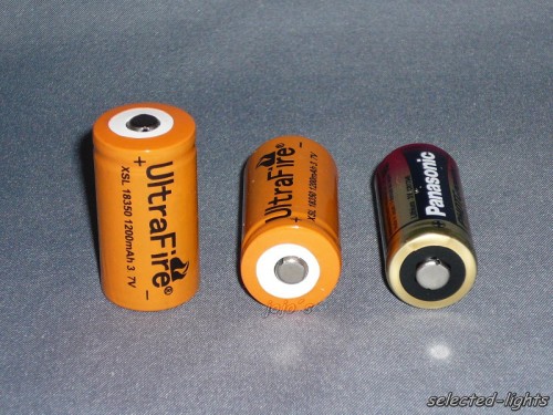 KA 2x Li-Ionen Akku -Typ 18350 wie Batterie CR123 - aber dicker!