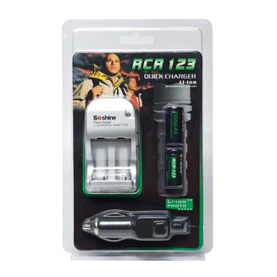 KA Soshine Ladeger&auml;t f&uuml;r 2 x RCR123 3,7V Li-Ionen Akku 17335