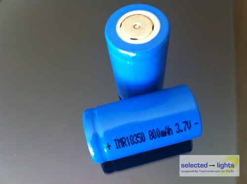 KA 2x Li-Mn Akku -IMR 18350 wie Batterie CR123 - aber dicker!